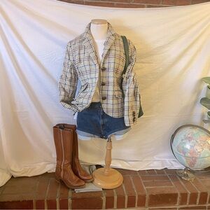 2000’s L.L.Bean Plaid Blazer with Wooden Buttons